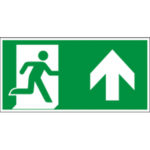 Rettungswegschild Laufrichtung oben