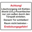 Zusatztext DGUV 205-034 für Warnschild - Löchvorgang nur von außen