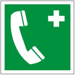 Rettungszeichen mit Symbol telefon