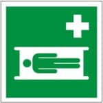 Rettungszeichen mit Symbol Krankentrage
