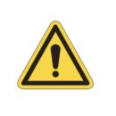 Warnschild als Symbol Warnung vor einer Gafahrenstelle nach ISO 7010