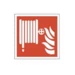 Brandschutzschild als Symbol Löschschlauch nach ISO 7010 F 002