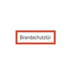 Brandschutzschild als Text Brandschutztür