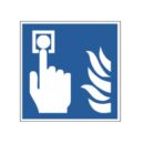 Brandschutzschild als Symbol Brandmelder manuell nach ISO 7010