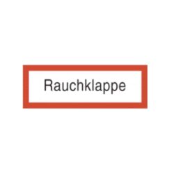 Brandschutzschild als Text Rauchklappe