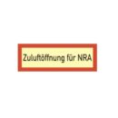 Brandschutzschild als Text Zuluftöffnung für NRA