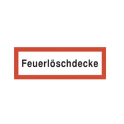 Brandschutzschild als Text Feuerlöschdecke