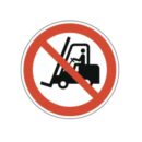 Verbotsschild als Symbol für Flurförderzeuge verboten nach ISO 7010