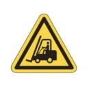 Warnschild als Symbol Warnung vor Flurförderfahrzeugen nach ISO 7010