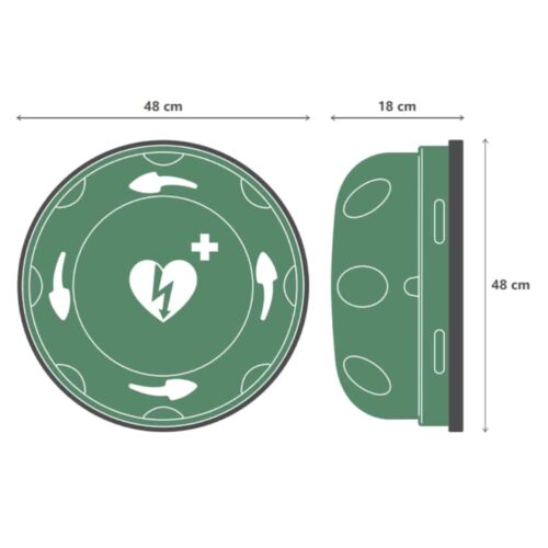 Abmessung Rotaid Outdoor Defibrillator Wandschrank