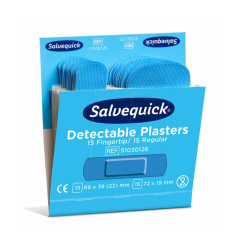 Cederroth Salvequick Pflastermix blau detektierbar links