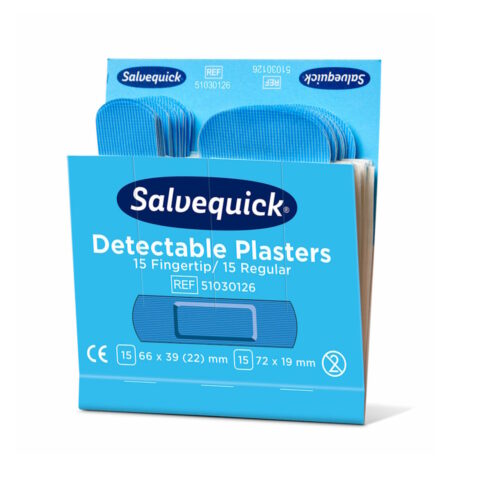 Cederroth Salvequick Pflastermix blau detektierbar rechts