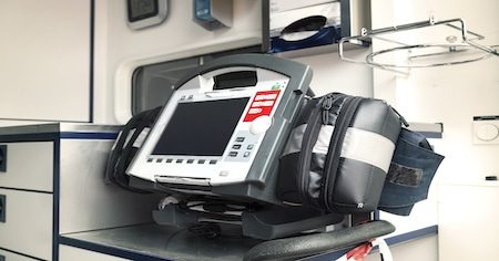 Ambulance equipment - circulatory system monitor and AED